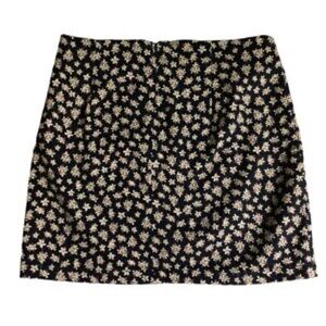 Aeropostale Black and Cream Floral Mini Skirt
